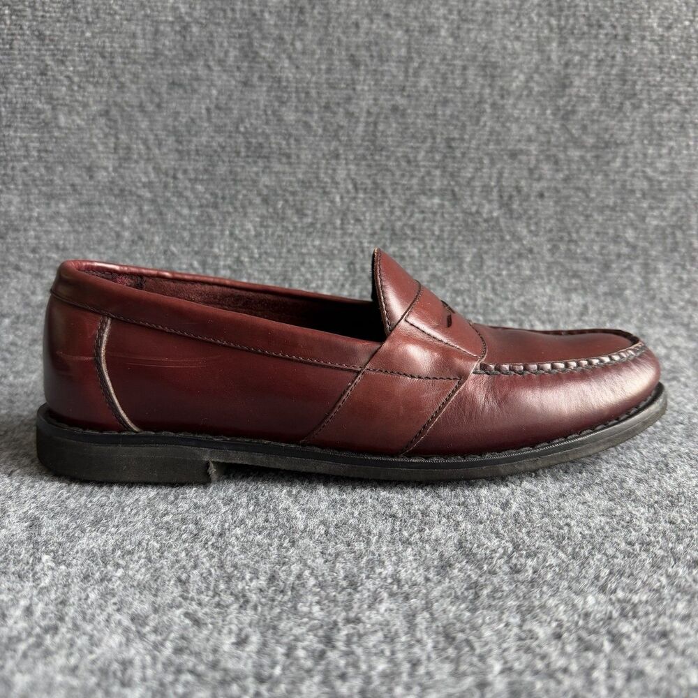 Rockport M2807 Classic Penny Loafers Mens 8M Burgundy Leather Vibram